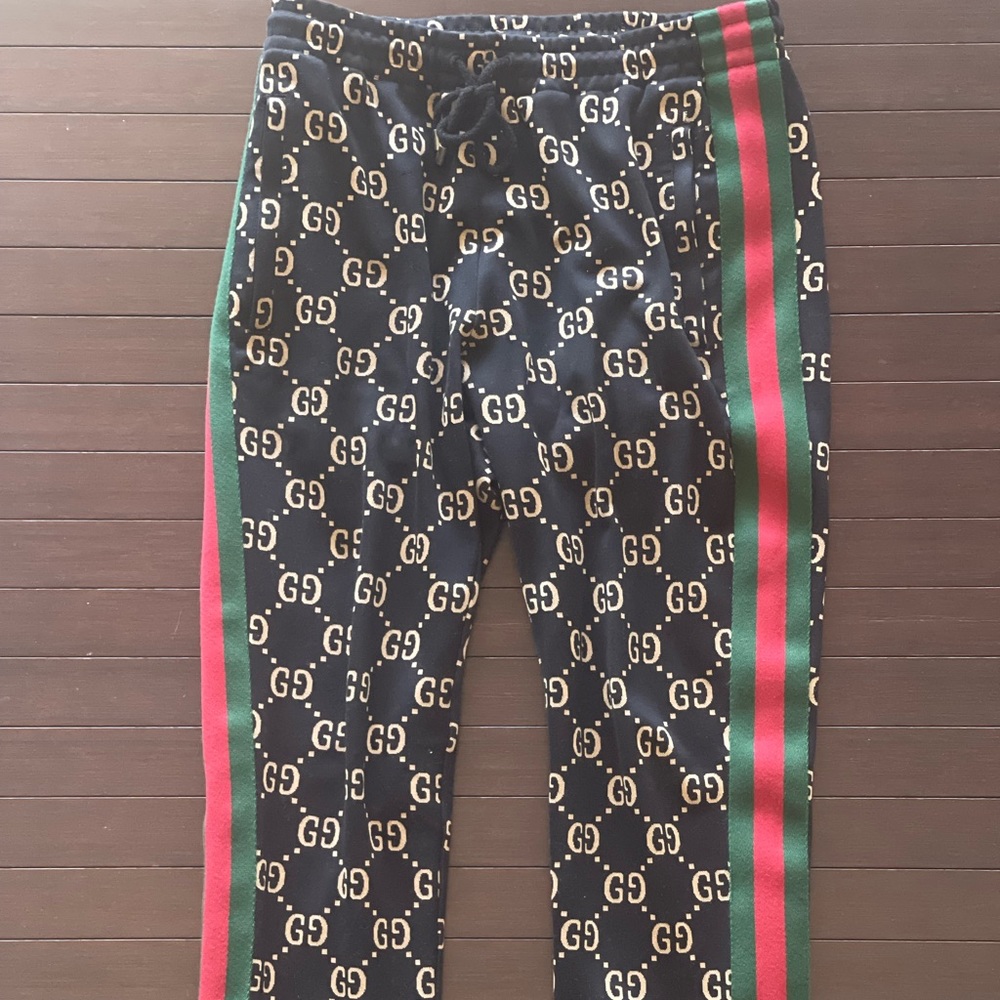 Authentic Mens Gucci GG Jersey Cotton Jogging Pants Size (Small) Fits 32/33